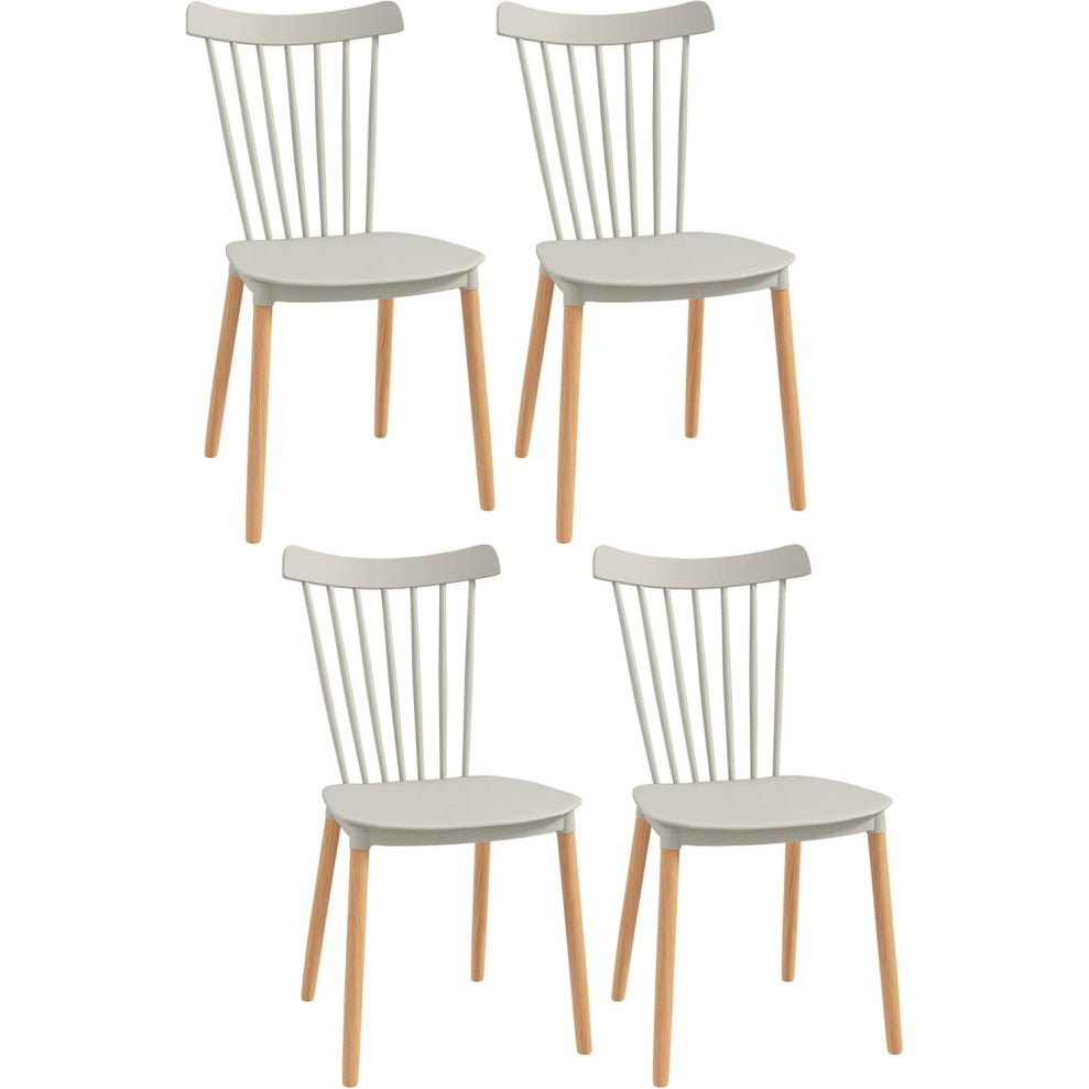 Lot de 4 chaises de repas grises avec assise confortable, mobilier moderne pour cuisine ou salle a manger