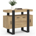 Buffet compact 100 cm finition bois noir avec quatre portes pour interieur moderne