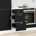 Meuble bas de cuisine chene noir 40 x 46 x 81,5 cm avec tiroirs et espace de rangement pour interieur moderne