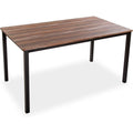 Table repas noire en bois et metal 140 x 80 cm pour interieur ou exterieur couvert